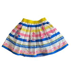 RARE Byblos Girls Paris Theme Skirt Macaron Love Stripes Kitsch Size 3 Years